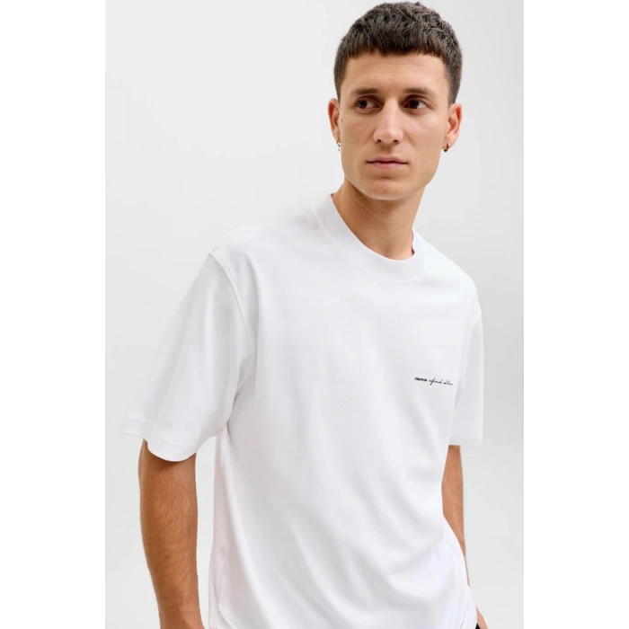 Jack&jones 12292397 0 Yaka Erkek Tshirt - Beyaz