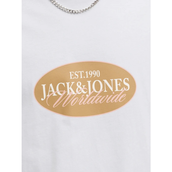 Jack&jones 12297891 0 Yaka Erkek Tshirt - Beyaz