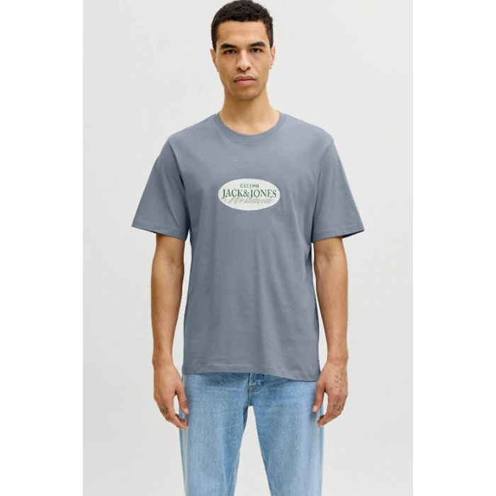 Jack&jones 12297891 0 Yaka Erkek Tshirt - Indigo