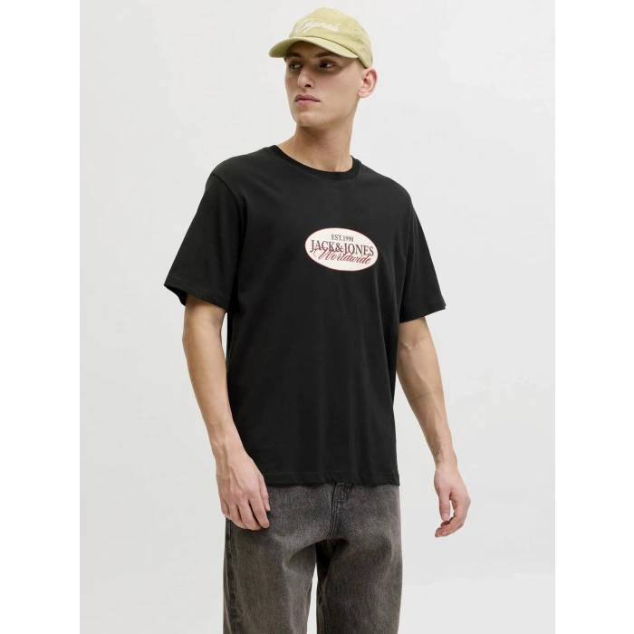 Jack&jones 12297891 0 Yaka Erkek Tshirt - Siyah