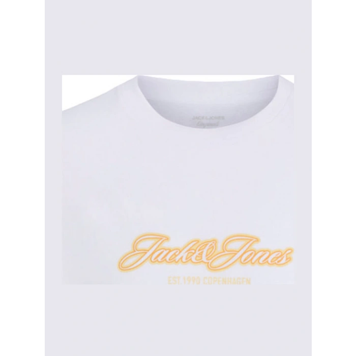 Jack&jones 12297893 0 Yaka Erkek Tshirt - Beyaz