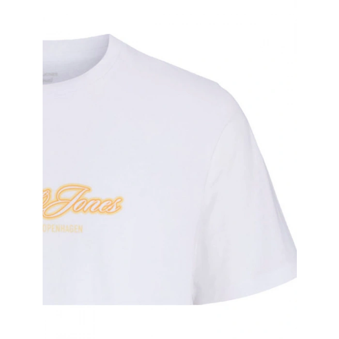 Jack&jones 12297893 0 Yaka Erkek Tshirt - Beyaz