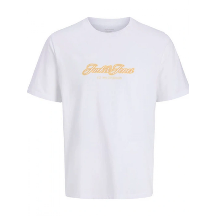 Jack&jones 12297893 0 Yaka Erkek Tshirt - Beyaz