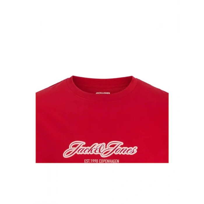 Jack&jones 12297893 0 Yaka Erkek Tshirt - Kirmizi