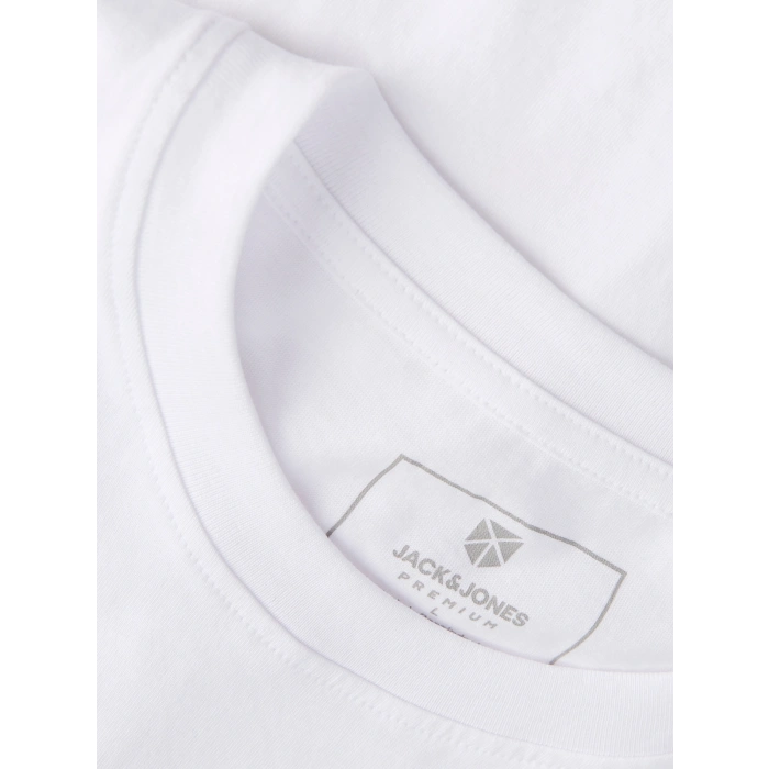 Jack&Jones 12298018 0 Yaka Erkek Tshirt - Beyaz