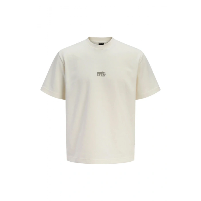 Jack&Jones 12298989 0 Yaka Erkek Tshirt - Krem