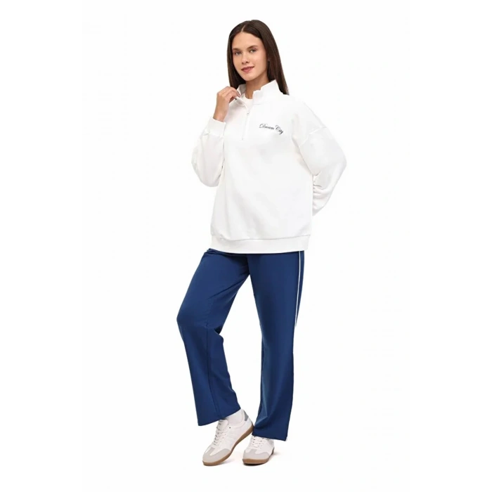 Kinetix 16ornia Bts-k4 Yarim Fermuarli Kadin Sweat - Ekru