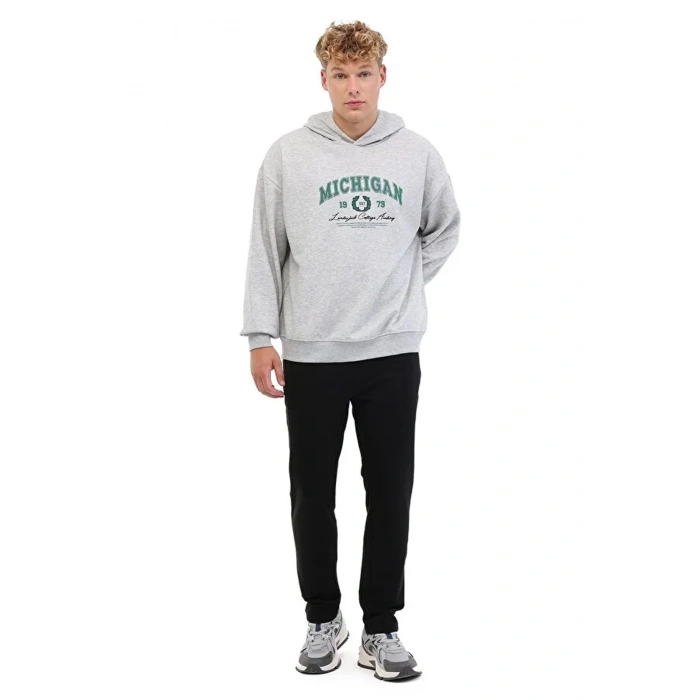 Lumberjack Ade 16blo-04 Kapsonlu Erkek Sweat - Gri Melanj