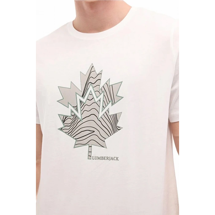 Lumberjack Bera 11trv38 0 Yaka Erkek Tshirt - Ekru