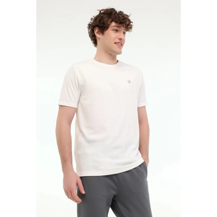 Lumberjack Ct100 0 Yaka Erkek Tshirt - Kirik Beyaz