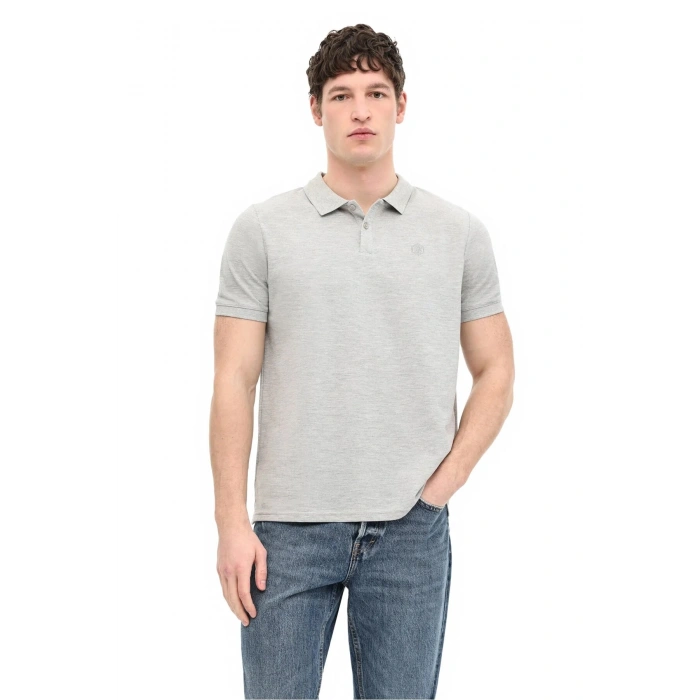 Lumberjack Ct953 Yakali Erkek Tshirt - Gri Melanj