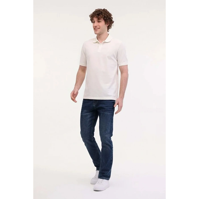 Lumberjack Ct953 Yakali Erkek Tshirt - Kirik Beyaz