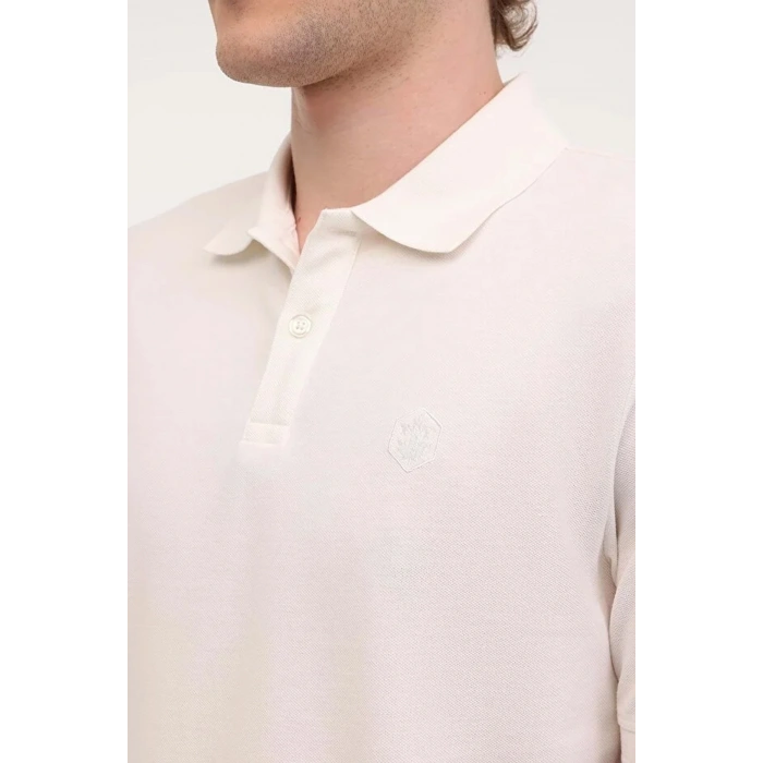 Lumberjack Ct953 Yakali Erkek Tshirt - Kirik Beyaz