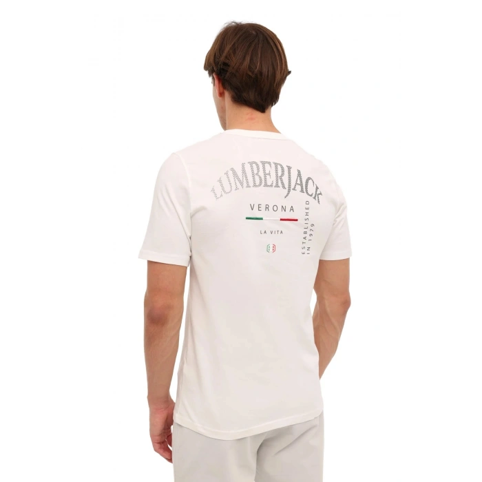 Lumberjack Ezio 11itl1088 0 Yaka Erkek Tshirt - Beyaz