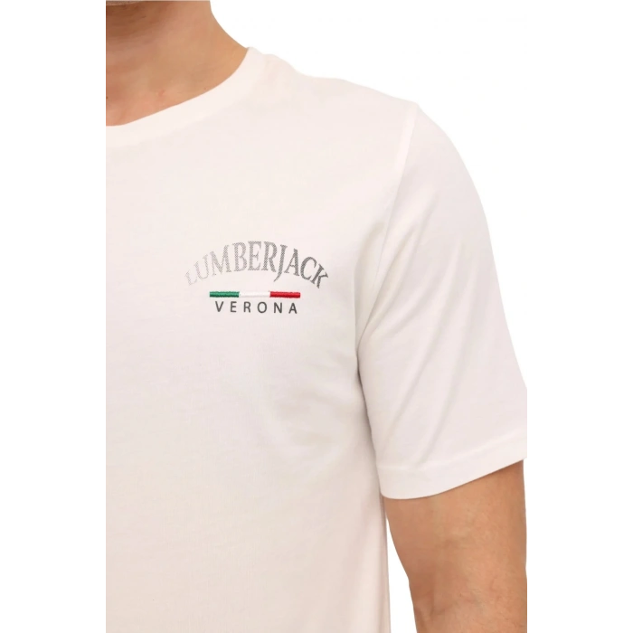 Lumberjack Ezio 11itl1088 0 Yaka Erkek Tshirt - Beyaz