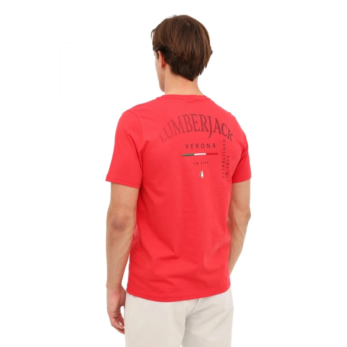 Lumberjack Ezio 11itl1088 0 Yaka Erkek Tshirt - Kirmizi