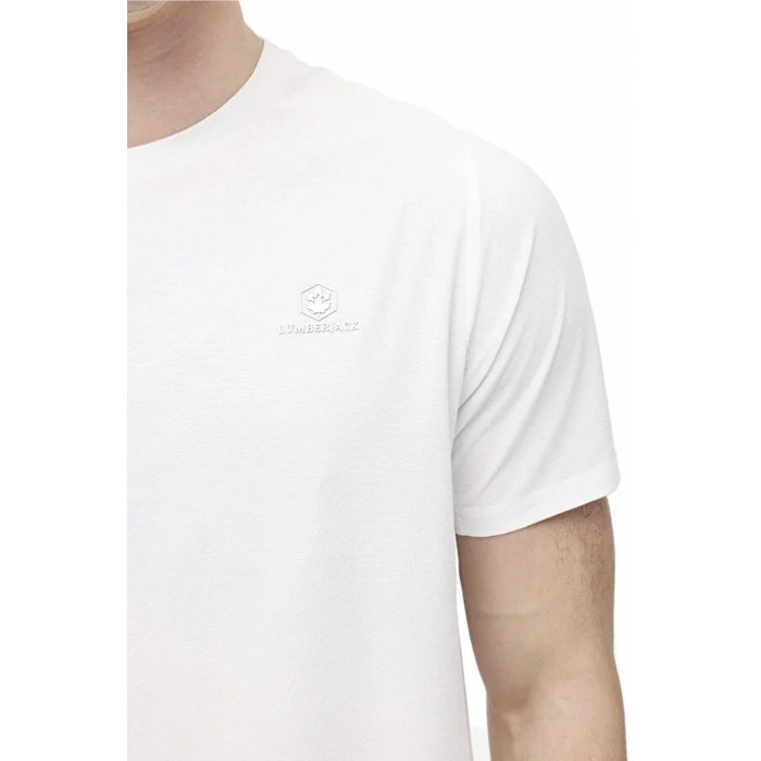 Lumberjack James 11-prf-411 0 Yaka Erkek Tshirt - Beyaz