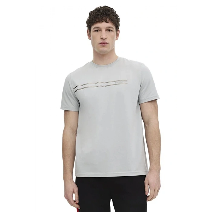 Lumberjack Lean 11itl1112 0 Yaka Erkek Tshirt - Gri