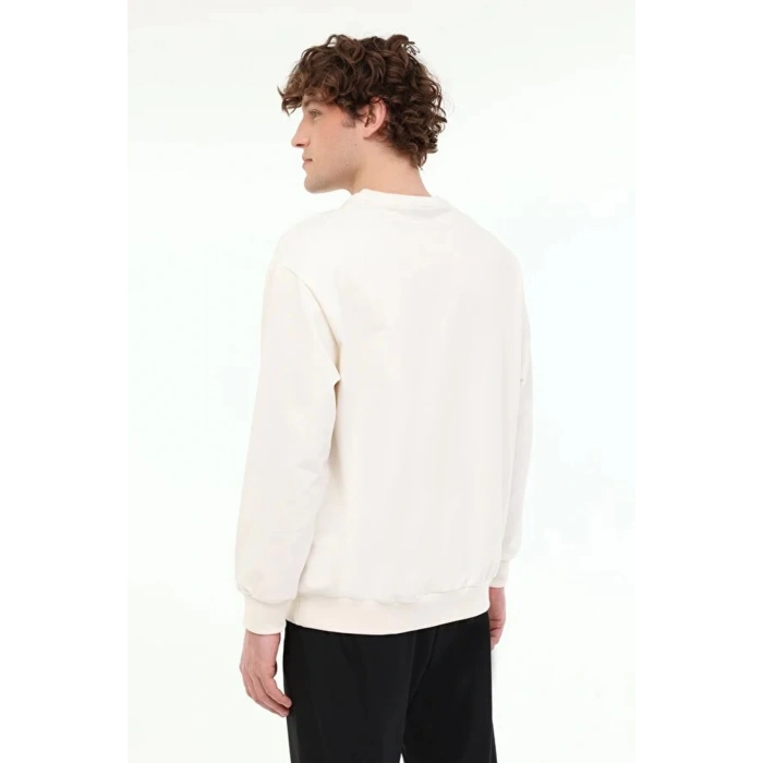 Lumberjack Mb-sn75 C Neck 0 Yaka Erkek Sweat - Ekru