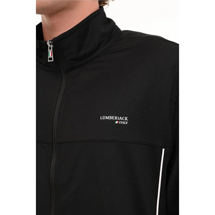 Lumberjack Ml Fall 18itl705 Fermuarli Erkek Sweat - Siyah