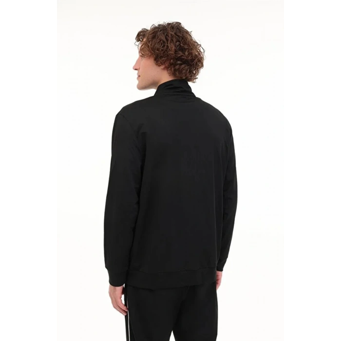 Lumberjack Ml Fall 18itl705 Fermuarli Erkek Sweat - Siyah