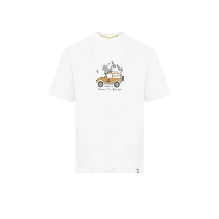 Lumberjack Oasis 11nat015 0 Yaka Erkek Tshirt - Ekru