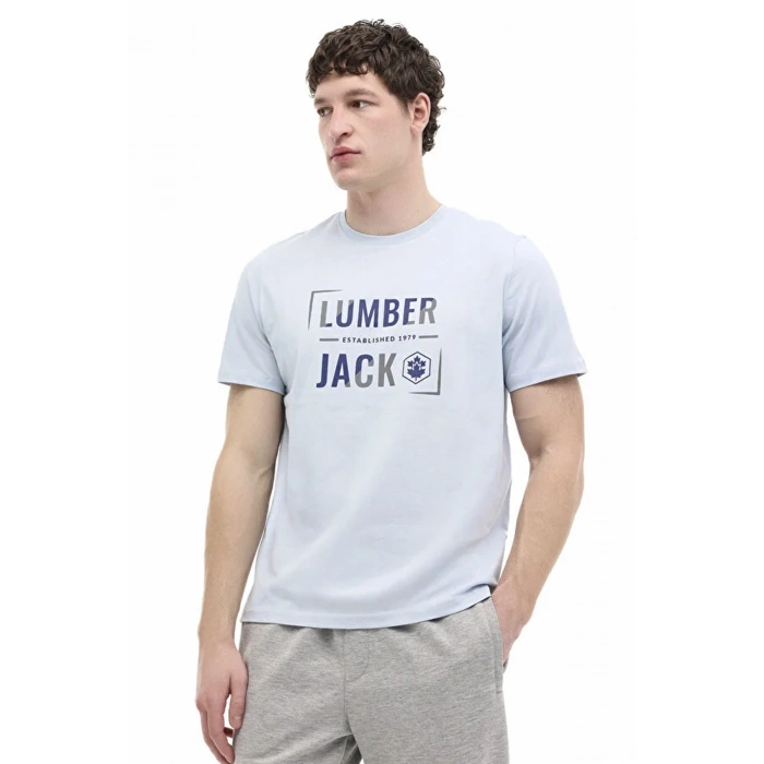Lumberjack Okina 11id1-104 0 Yaka Erkek Tshirt - Mavi