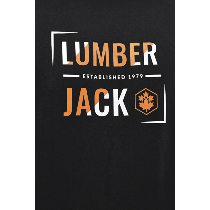 Lumberjack Okina 11id1-104 0 Yaka Erkek Tshirt - Siyah