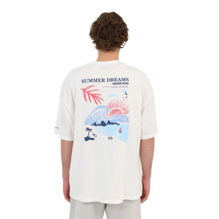 Lumberjack Pineo 11ihl-2040 Yaka Erkek Tshirt - Kirik Beyaz