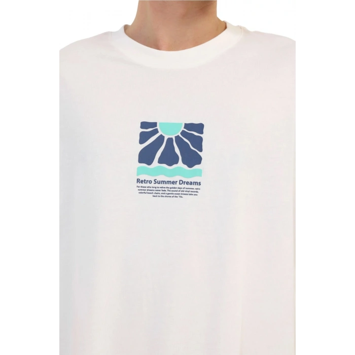 Lumberjack Ravon 11hl-202 0 Yaka Erkek Tshirt - Kirik Beyaz