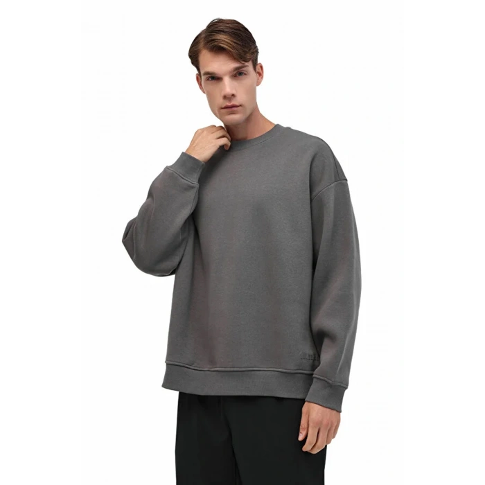 Lumberjack Ros 16hs108 0 Yaka Erkek Sweat - Antrasit