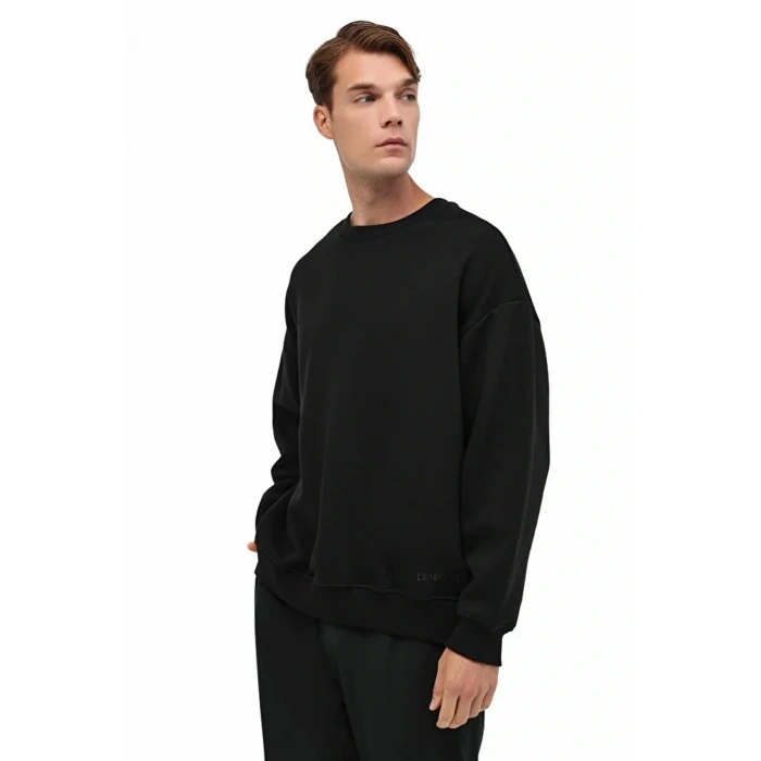 Lumberjack Ros 16hs108 0 Yaka Erkek Sweat - Siyah