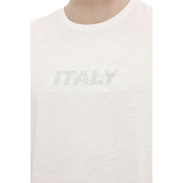 Lumberjack Slate 11itl1209 0 Yaka Erkek Tshirt - Ekru