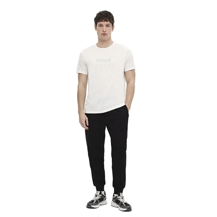 Lumberjack Slate 11itl1209 0 Yaka Erkek Tshirt - Ekru