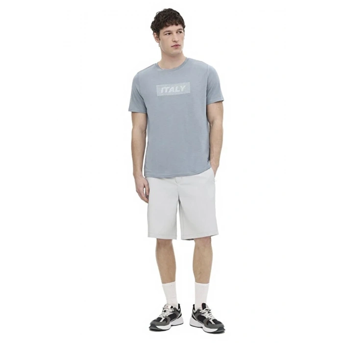 Lumberjack Slate 11itl1209 0 Yaka Erkek Tshirt - Mavi