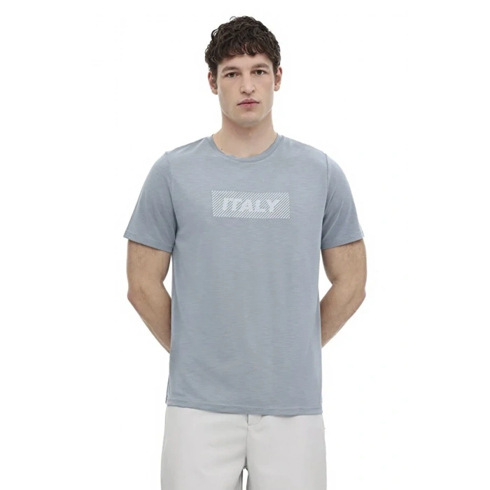 Lumberjack Slate 11itl1209 0 Yaka Erkek Tshirt - Mavi