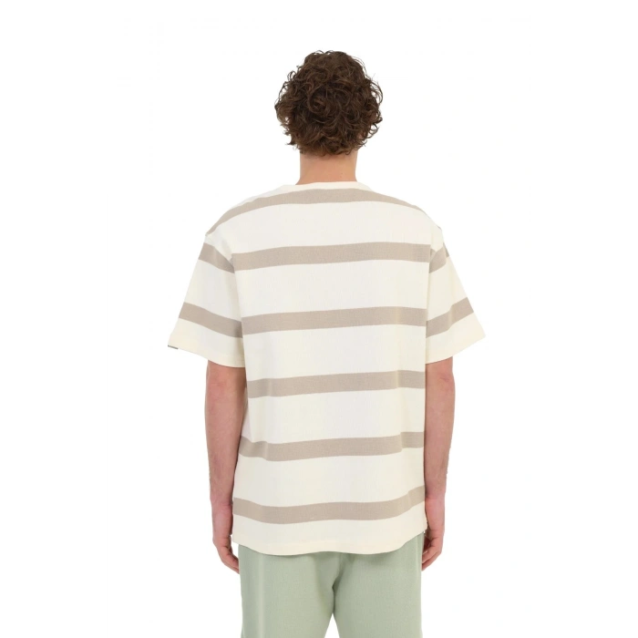 Lumberjack Tusk 11bs100 0 Yaka Erkek Tshirt - Bej Cizgili