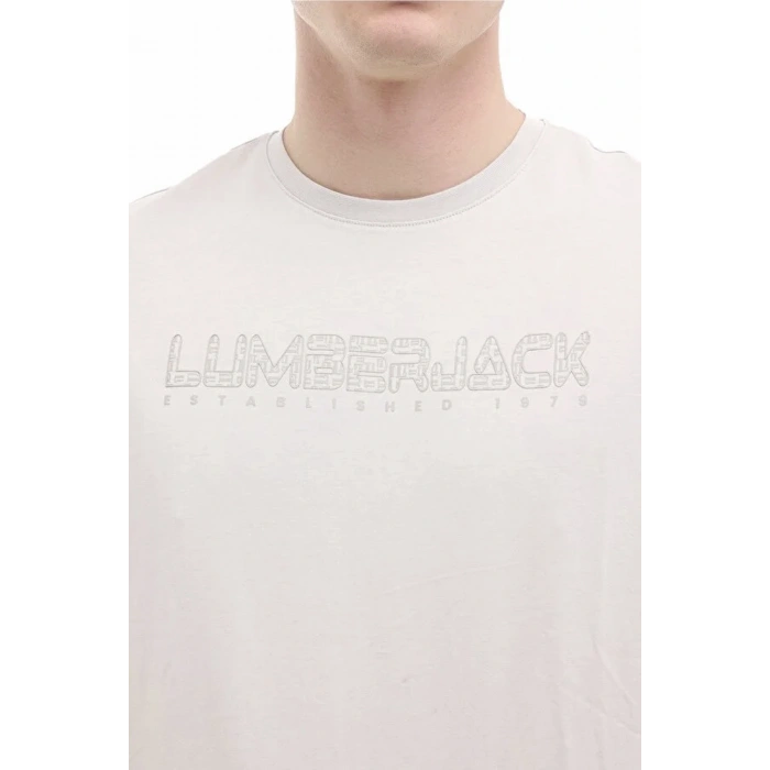 Lumberjack Ulrich 11id1-100 0 Yaka Erkek Tshirt - Gri