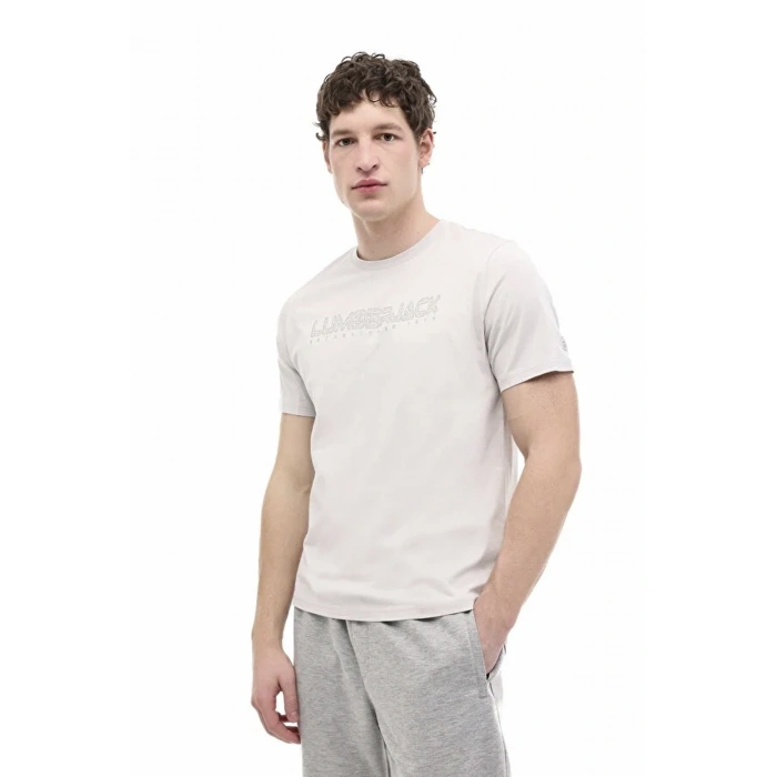 Lumberjack Ulrich 11id1-100 0 Yaka Erkek Tshirt - Gri