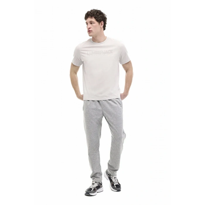 Lumberjack Ulrich 11id1-100 0 Yaka Erkek Tshirt - Gri