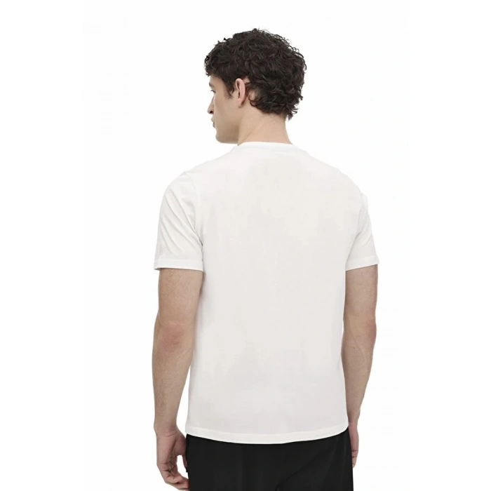 Lumberjack Ulrich 11id1-100 0 Yaka Erkek Tshirt - Kirik Beyaz