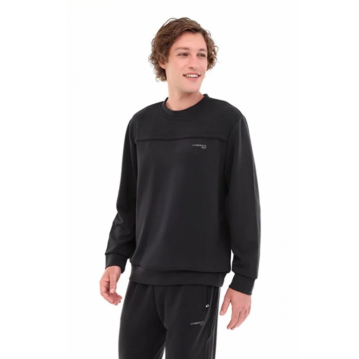 Lumberjack Uros 16itl817 0 Yaka Erkek Sweat - Siyah