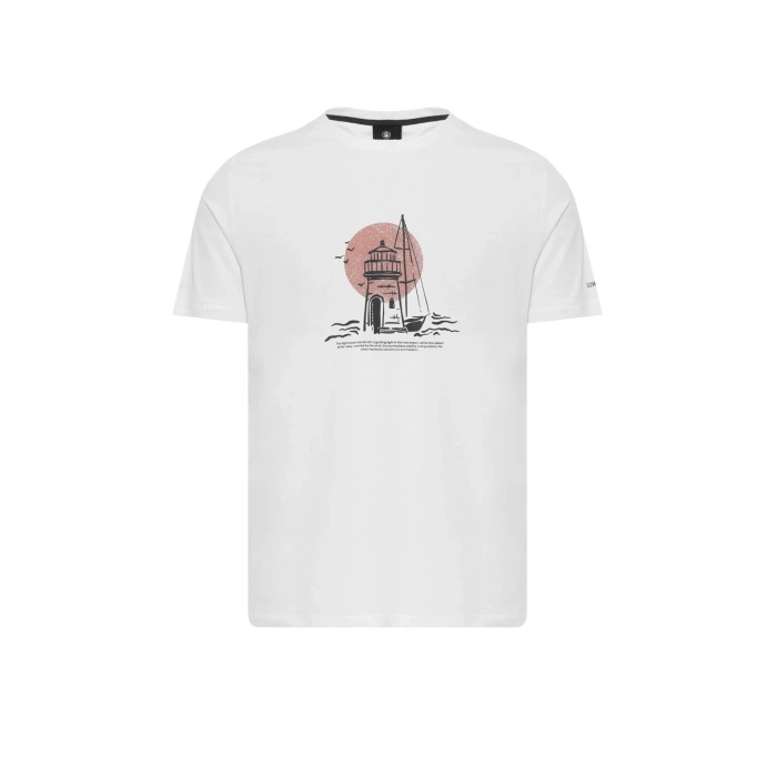 Lumberjack Willy 11ds1004 0 Yaka Erkek Tshirt - Ekru