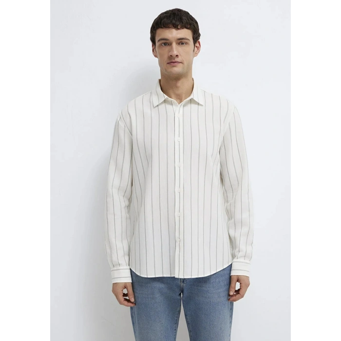 Mavi 0211384 Erkek Gomlek - Yesil Cizgili