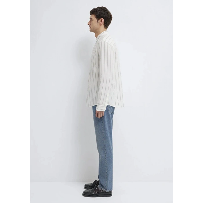 Mavi 0211384 Erkek Gomlek - Yesil Cizgili