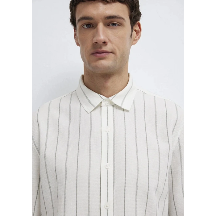 Mavi 0211384 Erkek Gomlek - Yesil Cizgili