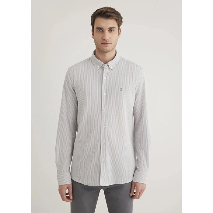 Mavi 0211402 Erkek Gomlek - Gri Cizgili