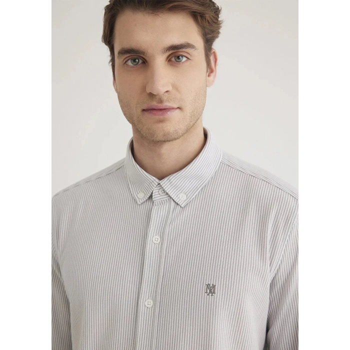 Mavi 0211402 Erkek Gomlek - Gri Cizgili