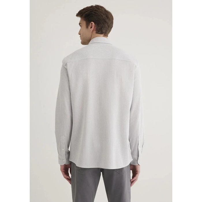 Mavi 0211402 Erkek Gomlek - Gri Cizgili