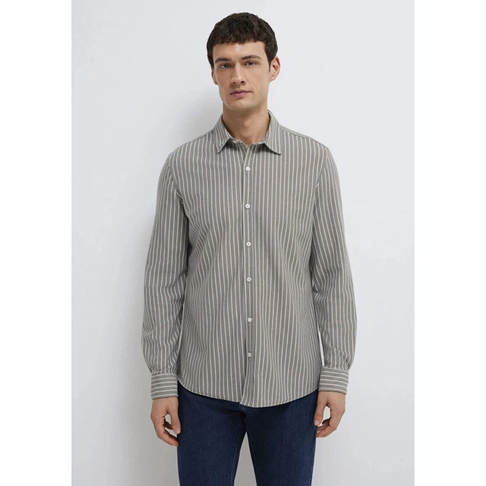 Mavi 0211404 Erkek Gomlek - Kahve Cizgili